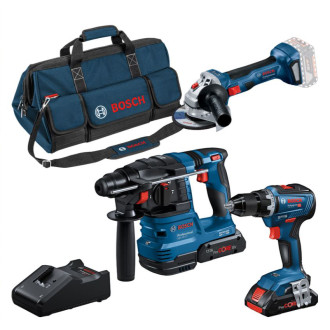 Pack 3 outils 18V GSR 18V-55 + GWS 18V-7 + GBH 18V-22 - BOSCH - 0615A50035