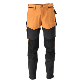 Pantalon de travail avec poches genouillères MASCOT Customized - 22379-311/2-Noir / Orange-56-90