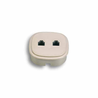 Prise téléphonique murale/encastrée pour 2 fiches 6/4c Fanton