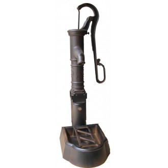 Fontaine rétro en fonte vieillie avec pompe manuelle 100cm