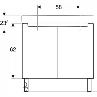 Pack lavabo Bastia avec meuble bas Geberit longueur 80 cm