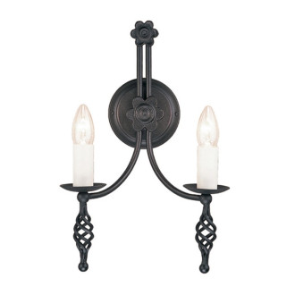 Applique belfry, noir, 2 ampoules