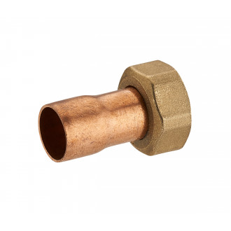 Raccord 2 pièces droit laiton à visser femelle écrou prisonnier F3/4' (20x27) / cuivre à souder NOYON & THIEBAULT - Ø 14 mm - 777-2014L1