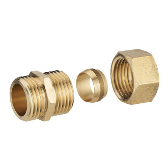 Raccord laiton bicone mâle M3/8 (12x17) pour tube cuivre NOYON & THIEBAULT - Ø 10 mm - 412-1210L1