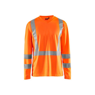 T-shirt à manches longues col V haute-visibilité anti-UV 33831011 - Couleur et taille au choix