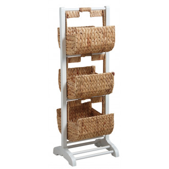 Meuble de rangement en bois et jacinthe