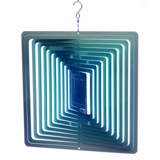 Mobile à vent carré bleu 15cm