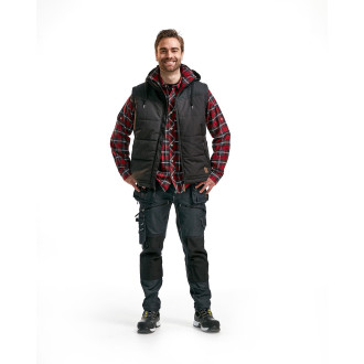 Gilet doublé à capuche gris foncé 38991845