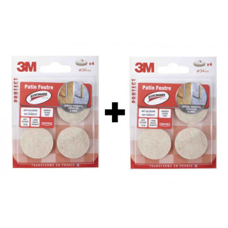 3m - patins en feutre scotchgard spécial parquets, stratifiés & linos
