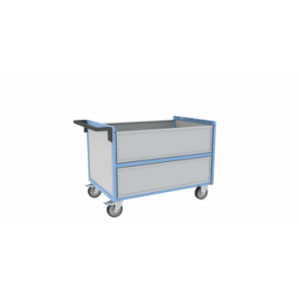 Chariot conteneur PP alvéolaire 500 kg - Avec ou sans toit et dimensions au choix