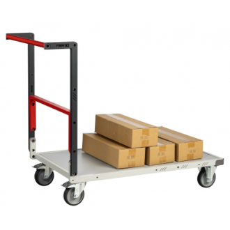 Chariot FLAT-PACK™ dossier repliable plateau mélaminé roues TPE 250 kg - Dimensions au choix