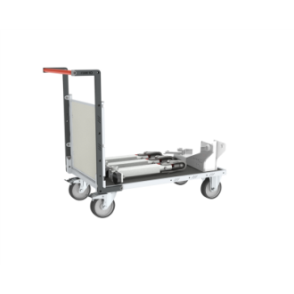 Chariot FLAT-PACK™ modulaire PP alvéolaire 1 dossier plateau bois avec tapis caoutchouc 1200 x 800 mm 500 kg - 806724691