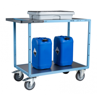 Servante mécano-soudée EVERSTEEL™ 2 plateaux tôle galva 1000 x 600 mm roues TPE 400 kg - 880702341