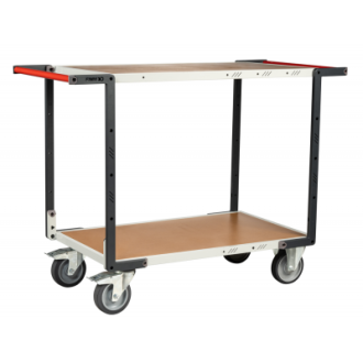 Servante FLAT-PACK™ 2 plateaux médium double poignées 1000 x 600 mm roues TPE 400 kg - 884722246