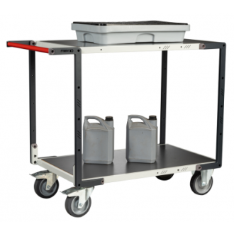 Servante à plateaux tôle galva montée FLAT-PACK™ 400 kg - Nombre de plateaux et dimensions au choix