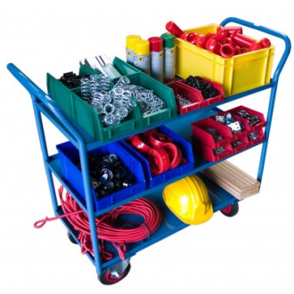 Servante 3 plateaux tôle avec rebord 935 x 435 mm 400 kg - 880000555