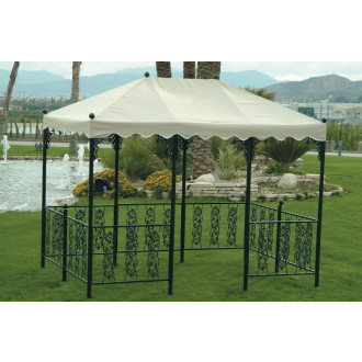 Tonnelle en acier toile blanche andujar