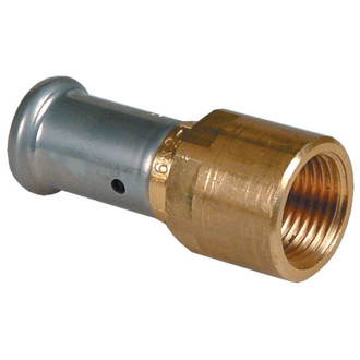 Raccord droit femelle laiton multicouche à sertir th ou be ø16x2.0-1/2