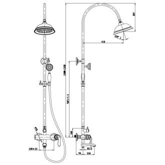 Colonne de douche à poser chromé - erbe