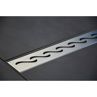Caniveau de douche italienne inox – 60 cm modèle vagues