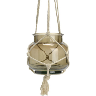 Suspension macrame taupe