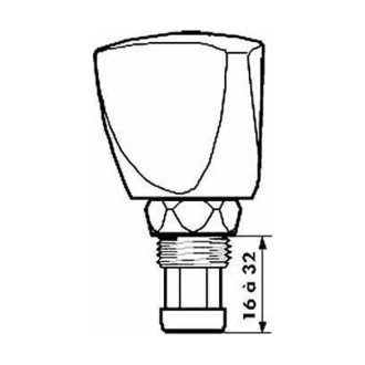 Tête de robinet universelle mâle 3/8 avec croisillon gamma