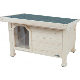 Niche en bois à toit plat large