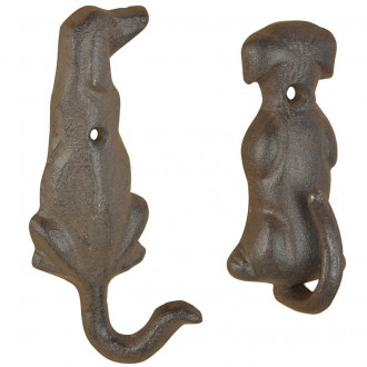 Patère queue de chien en fonte (lot de 2)
