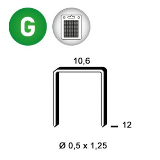 Agrafes PF-12 galva - Blister 1440 pièces - 6PF121BL
