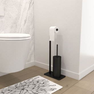 Brosse wc noir mat avec socle - brushy wc Aurlane - 701073