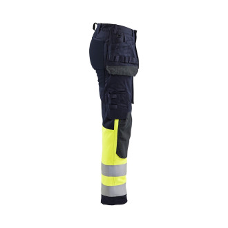 Pantalon multinormes inhérent stretch femme Marine/Jaune-Fluo 71851512 - Taille au choix