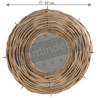 Miroir rond en poelet gris