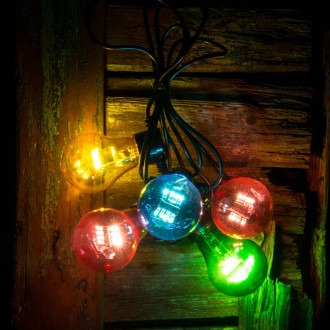 Guirlande lumineuse à 5 ampoules transparentes multicolore