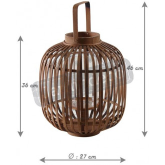 Lanterne ronde en bambou naturel
