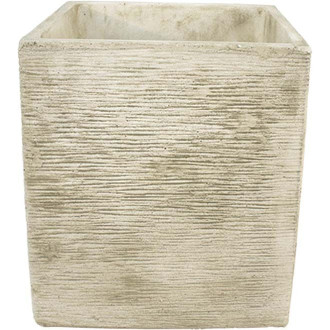 Jardinière en pierre reconstituée carrée effet brossé