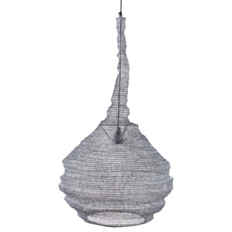 Lampe suspension métal gris blanchi