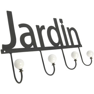 Patère métal et céramique jardin