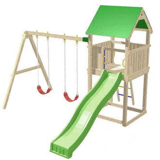 Plateforme de jeux balançoire et toboggan pollux