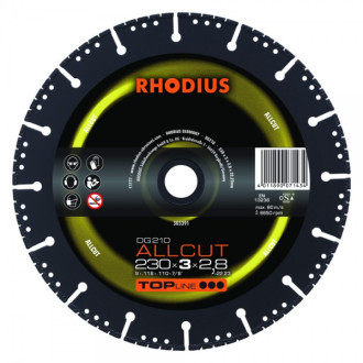 Disque de tronçonneuse diamanté RHODIUS DG210 ALLCUT Ø230 mm - 303391