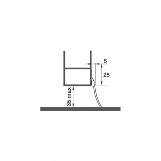 Plinthe de bas de porte de garage ads-gl en alu à grande bavette