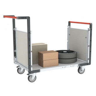 Chariot modulaire FLAT-PACK™ PP alvéolaire 2 dossiers, plateau bois 850 x 500 mm 250 kg - 806724172