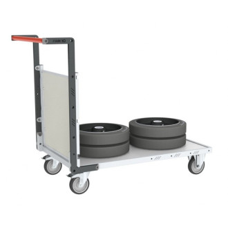 Chariot FLAT-PACK™ modulaire PP alvéolaire 1 dossier plateau bois 850 x 500 mm 250 kg - 806724171