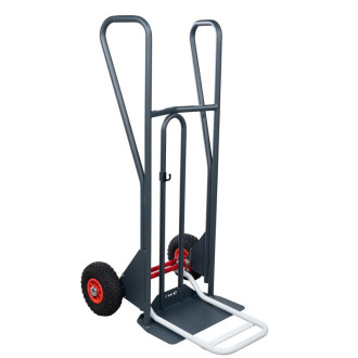 Diable à poignées fermées avec bavette repliable - DBA 350 kg - Type de roues au choix