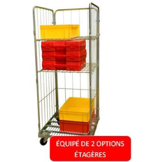 Roll acier zingué, 3 ridelles, 660 x 760 mm, 400 kg