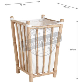 Panier à linge en bambou et coton