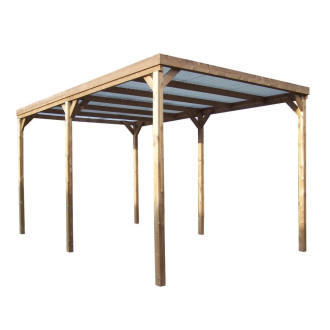 Pergola habrita foresta thonon 15,06m2 en bois épicéa thermo chauffé avec couverture pvc