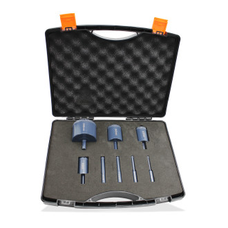 Coffret 8 trépans diamantés perceuse ø 6, 8, 10, 12, 28, 35, 43, 68 mm - 251955