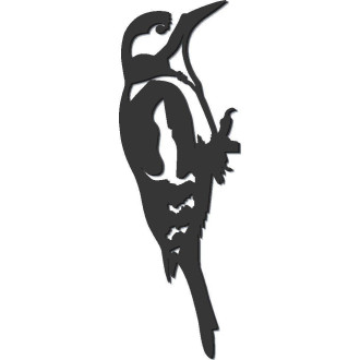 Oiseau sur pique pic epeiche en acier corten