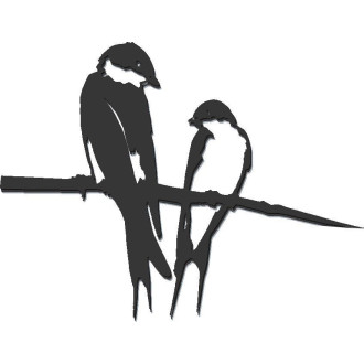 Oiseaux sur pique couple d'hirondelles en acier corten