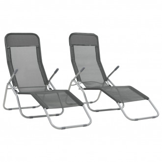 Vidaxl chaises longues pliables 2 pcs textilène - couleur au choix